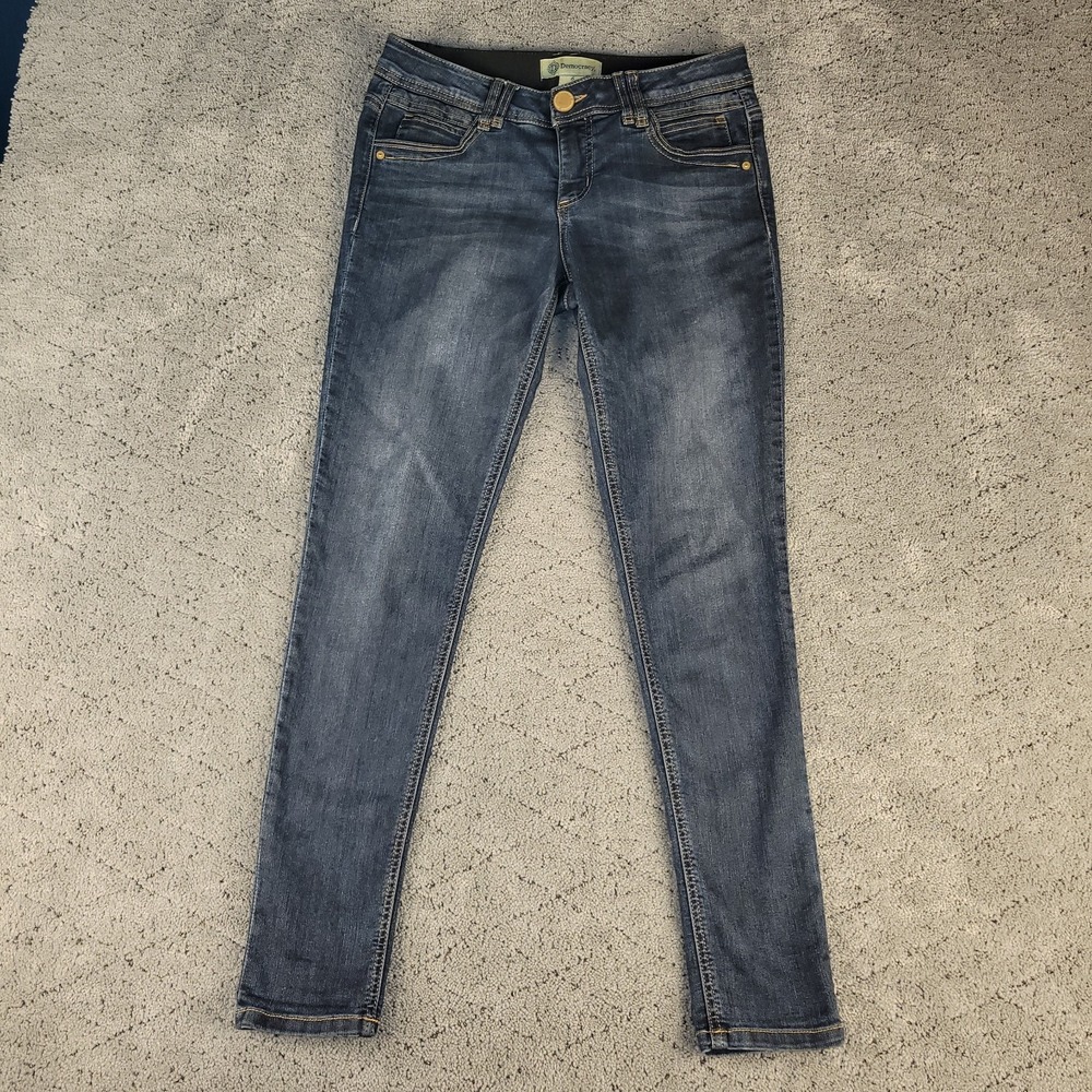 Democracy Jeans Womens 6 Blue Ab Technology Skinny Ankle Dark Wash Slimming